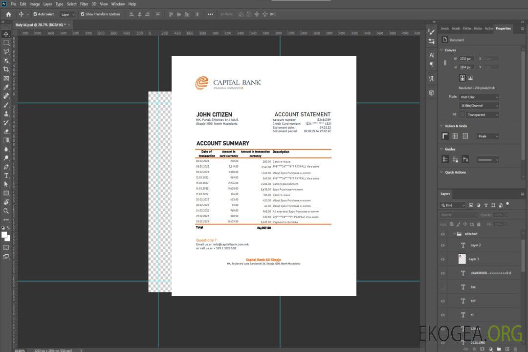 Modèle Excel et PDF de relevé de la Banque capitale de Macédoine du Nord template Modèle Excel et PDF de relevé de la Banque capitale de Macédoine du Nord template